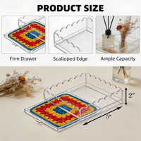 Plateau de service décoratif en acrylique pour photos, œuvres d'art, messages et serviettes – Panier de rangement portable pour usage en restaurant