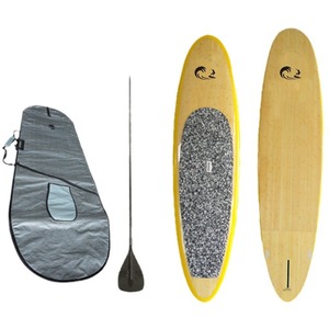 Tabla de SUP de madera de 10 pies con aleta única, remo y bolsa de transporte para lagos, ríos, aguas tranquilas y brizlantes, unisex, portátil. - Product Image 5