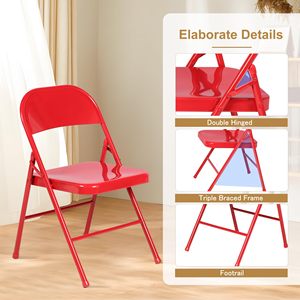Chaises pliantes modernes, portables, colorées, en métal et plastique blanc, pour événements et mariages, vente en gros à prix abordable - Product Image 5