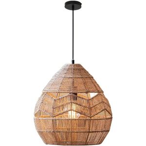 SHUANGZ naturale corda di canapa lampadario E27 lampada a sospensione regolabile con soffitto in vimini ciondolo casa illuminazione paralume - Product Image 5