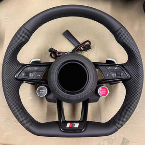 พวงมาลัยทรง R8 สำหรับ Audi <span class=keywords><strong>A4</strong></span> S4 A5 S5 <span class=keywords><strong>B9</strong></span> (2017-2023) พวงมาลัยแบบปลายแบน หุ้มหนังแบบเจาะรู พวงมาลัย R8 - Product Image 3