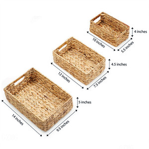 Cesta De Mimbre Azul Plana Ratan Yute Tejido Jacinthe D'eau Basekt Jacinto Agua <span class=keywords><strong>Panier</strong></span> Negro Blanco Pan <span class=keywords><strong>Mango</strong></span> Plano Fibra Tejida - Product Image 2