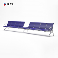 Chaise d'attente Flya en métal avec coussin PU pour 3, 4 ou 5 places, idéale pour hôpitaux, gares et aéroports - Vente en gros