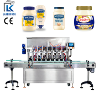 Machine de remplissage automatique de mayonnaise, remplisseuse à piston pour sauces à haute viscosité pour bocaux et bouteilles