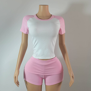 Fashion Knit 3 Piece <strong>Set</strong> Womens Casual <strong>Ladies</strong> <strong>Shorts</strong> <strong>and</strong> <strong>Top</strong> <strong>Set</strong> Custom Comfy Loungewear Casual Summer Tracksuit OEM Wholesale - Product Image 2
