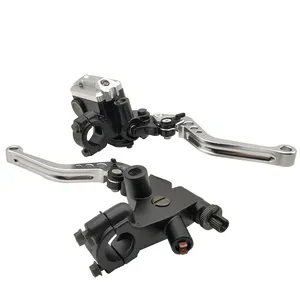 CNC Aluminum 7/8" 22mm Universal Motorcycle Dual Hydraulic Brake Clutch Master Cylinder Reservoir Lever
