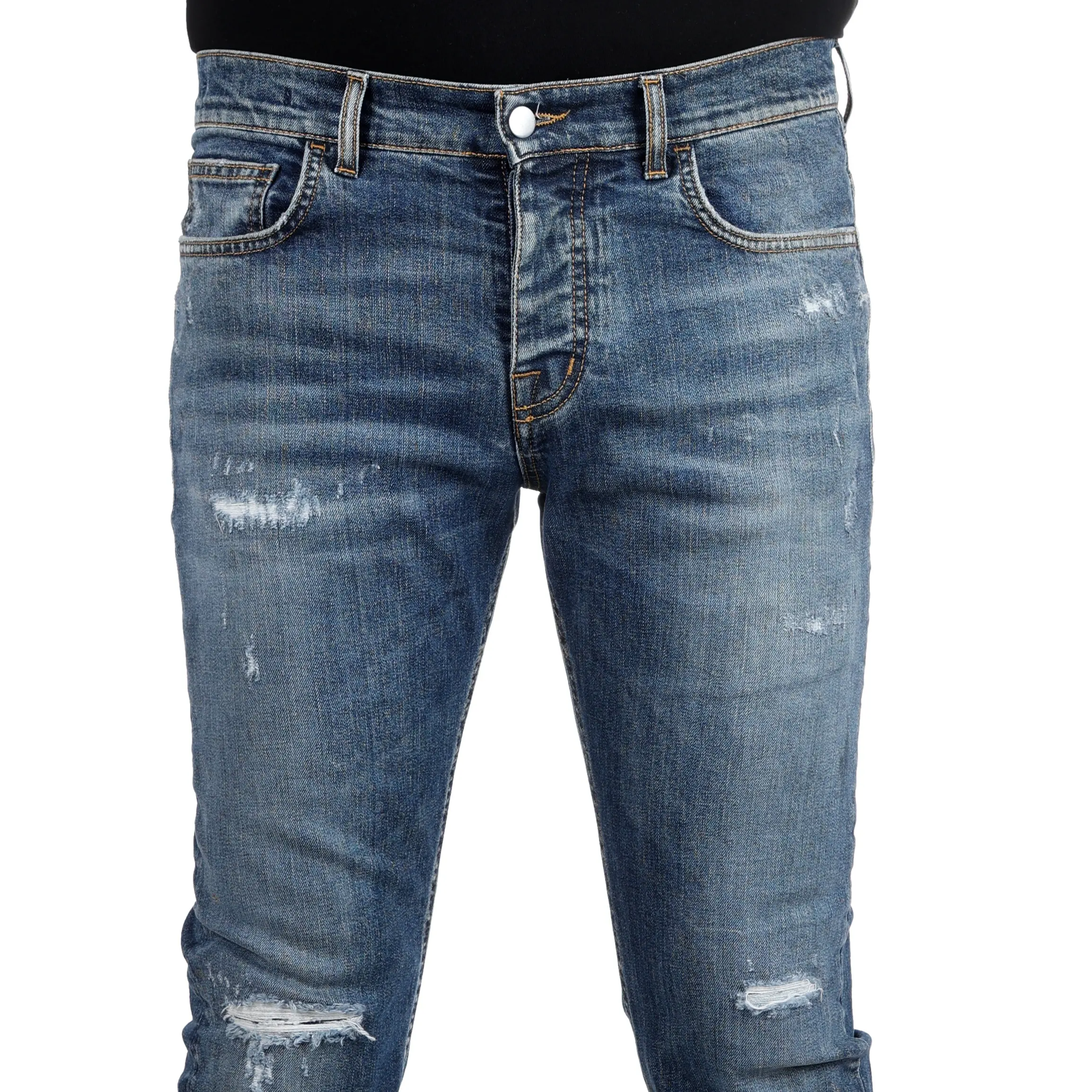 Best Quality Italian style slim fit 2022 new collection blu men jeans for wholesales