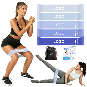 Elastic Exercise <b>Band</b> Set of 5 Resistance Levels, Latex Loop Fitness <b>Bands</b> for Home Gym, <b>Workout</b> <b>Bands</b> with Carry Bag - Product Image 1