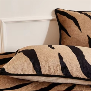 3pcs Luxury <strong>Teddy</strong> Flannel <strong>Fleece</strong> Animal Print Elastic <strong>Fitted</strong> Bedsheet All Season Cozy Warmth up to Fits 16 Inches Deep Pocket - Product Image 1