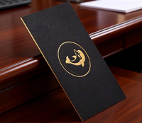 Cartes de visite personnalisées au design unique, papier cartonné noir de qualité supérieure avec bordure dorée en relief, impression sur carton pour les entreprises