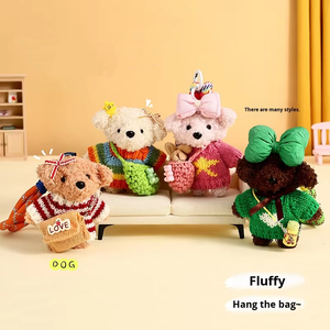Carino morbido ciondolo cucciolo piccolo regalo e borsa Charm maglione peluche <span class=keywords><strong>portachiavi</strong></span> bambola all'ingrosso <span class=keywords><strong>per</strong></span> coppie articoli promozionali - Product Image 2