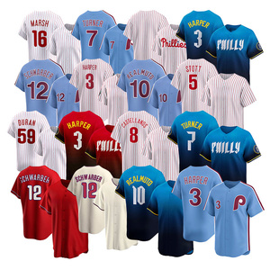 Venta al por mayor de camisetas de béisbol 2026 nuevas y económicas, con costuras de alta calidad, del equipo estadounidense de Filadelfia, personalizadas para todos los jugadores: 7 Turner, 59 <span class=keywords><strong>Duran</strong></span> - Product Image 1