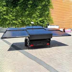 Ecocampor Remorque à énergie solaire Remorque utilitaire avec panneau solaire et batterie pour chargement