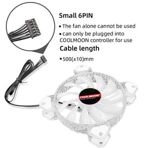 Ventilateurs de PC <span class=keywords><strong>RGB</strong></span> pour jeux <span class=keywords><strong>COOLMOON</strong></span>, support OEM, kit de ventilateurs de refroidissement pour boîtier d'ordinateur, silencieux, cadre en plastique de type diamant, ventilateur <span class=keywords><strong>RGB</strong></span> de 120 mm - Product Image 6
