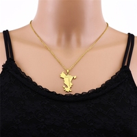 Collier pendentif tendance en acier inoxydable PVD étanche avec carte de l'île de Mayotte, France, vente en gros pour femmes et hommes