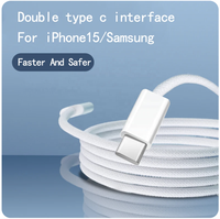 Cable de Carga USB-C Trenzado Personalizado de 60W 100W, Cable de Carga Rápida USB C a Tipo-C para iPhone 15 Pro Max