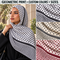 Écharpe hijab imprimée numériquement sur mesure, châle long à motifs pour femmes musulmanes, accessoires de mode modestes
