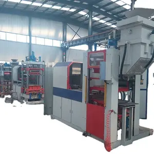 Sepenuhnya otomatis hijau pasir Horizontal berpisah Flaskless Molding Line untuk lokakarya pengecoran