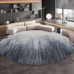 Alfombra redonda de estilo italiano con patrón abstracto, de fibra de poliéster gruesa, para decoración del hogar, para sala de estar, dormitorio, sofá, café - Product Image 4