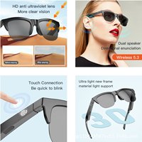 Lunettes Intelligentes à Montures Sans Fil Haute Qualité Tempo Anti-Lumière Bleue, Lunettes de Soleil Audio Intelligentes