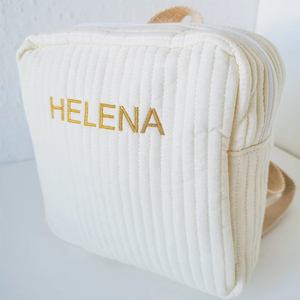 Mini <span class=keywords><strong>sac</strong></span> d'école en coton brodé unique pour enfant, <span class=keywords><strong>sac</strong></span> à <span class=keywords><strong>dos</strong></span> matelassé <span class=keywords><strong>avec</strong></span> nom personnalisé, cadeau d'anniversaire - Product Image 4