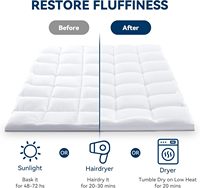 Surmatelas Queen Size-Housse de matelas extra épaisse-Poche profonde sur le dessus de l'oreiller avec remplissage respirant en fibre spirale 7D