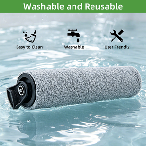 Filtre à rouleaux de brosse réutilisable pour nettoyeurs vapeur <span class=keywords><strong>Tineco</strong></span> <span class=keywords><strong>Floor</strong></span> <span class=keywords><strong>One</strong></span> <span class=keywords><strong>S5</strong></span> IFLOOR 5, pièces de rechange, 2 rouleaux de brosse + 2 filtres - Product Image 6