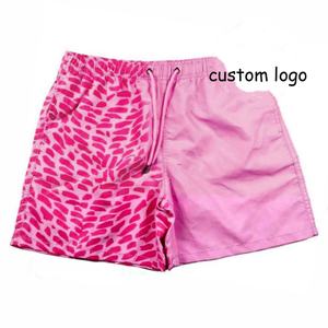 กางเกงขาสั้นลำลองผู้ชายลายโลโก้แบบกำหนดเอง เอวปรับได้ด้วยเชือกผูก ลายเพชรเปลี่ยนสีตามอุณหภูมิ - Product Image 2