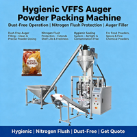 Machine d'emballage de poudre hygiénique VFFS avec remplisseur à vis sans fin, fonctionnement sans poussière et protection par purge à l'azote