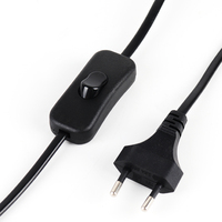 Câble d'alimentation avec interrupteur marche/arrêt, prise européenne, cordon d'alimentation EU pour rallonge, lampe, projecteur, radio