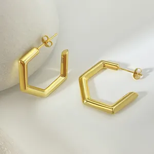 Boucles d'oreilles en or 18 carats en argent S925 de haute qualité 100% 925 boucles d'oreilles en or en argent sterling pour femmes