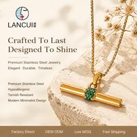 Collier pendentif barre en acier inoxydable doré avec strass, style bohème, empilable, pour femme, bijoux de mode