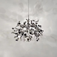 Lustre en laiton à paillettes scintillantes en acier inoxydable pour décoration intérieure, idéal pour villa nordique, restaurant, bar, salon