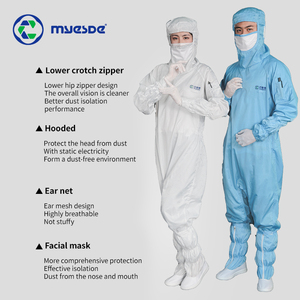 하이 퀄리티 빨 수 있는 먼지 없는 정전기 방지 클린룸 점프 슈트 <span class=keywords><strong>Esd</strong></span> 정전기 방지 의류 클린룸 산업 - Product Image 5