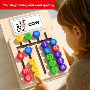 Jouets éducatifs en bois pour <span class=keywords><strong>l</strong></span>'éveil des enfants : Apprentissage des voyelles anglaises, entraînement à la pensée logique et développement de <span class=keywords><strong>l</strong></span>'intelligence - Product Image 3