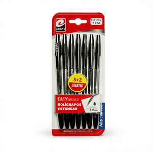 Bolígrafo Erpsl de 1.0 mm, Negro, 7 Unidades, Recargable, para Uso Simple en Oficina - Product Image 1