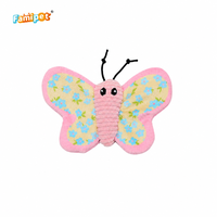 Jouet en peluche doux et froissé pour chaton, motif papillon coloré sur le thème du printemps, avec herbe à chat, fabriqué par Famipet