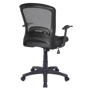Sedia girevole da scrivania in rete nera sedia da ufficio per personale in rete nera con supporto lombare
