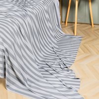Parure de draps en bambou à rayures Parure de lit en bambou naturel de luxe pour adultes Couverture en bambou biologique de haute qualité Draps King Size de couleur personnalisée