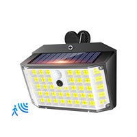 Lampe solaire d'extérieur pour cour, 176/468/140/368/138 LED, détecteur de mouvement, étanche, éclairage nocturne pour jardin et paysage