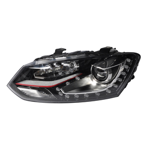 Faro de xenón halógeno para coche olkwasgen, Faro de línea cromado <span class=keywords><strong>rojo</strong></span> para modelo <span class=keywords><strong>Polo</strong></span> 2010 2011 2012 2013 2014 2015 2016 <span class=keywords><strong>2017</strong></span> - Product Image 2