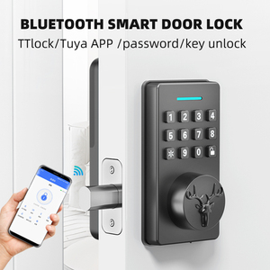 <span class=keywords><strong>Serrure</strong></span> de porte intelligente sans clé, <span class=keywords><strong>serrure</strong></span> connectée à combinaison, <span class=keywords><strong>serrure</strong></span> de porte Ble TTlock App, mot de passe, clé, pas de perçage, <span class=keywords><strong>serrure</strong></span> de porte à mot de passe - Product Image 2