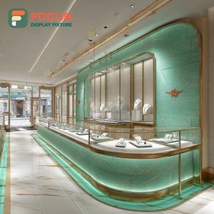 Luxury Premium Jewelry Retail Fixtures Wood <b>Frame</b> Mall Counter Jewelry Cabinet - Product Image 2