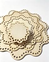 5 pièces de fonds de paniers en bois pour le crochet, le tissage et le tricot, pour l'artisanat de crochet ou de tricot, la décoration intérieure (trou : 6 mm)