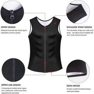 Gilet <span class=keywords><strong>de</strong></span> sudation amincissant pour sauna, brûle-graisse, fitness, T-shirt à manches courtes avec fermeture éclair, corset pour perdre du poids et réduire le ventre, gaine amincissante - Product Image 2