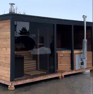 2025 di lusso in legno massello di cedro 4-8 persone vasche <span class=keywords><strong>Spa</strong></span> camere <span class=keywords><strong>Sauna</strong></span> con vasca idromassaggio per ville - Product Image 1