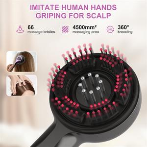 Brosse de massage du cuir chevelu en silicone compacte pour femmes, personnalisée, avec applicateur d'huile capillaire électrique et longue autonomie de la batterie - Product Image 2
