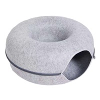 Cama Túnel para Gatos y Perros Donut, Cama Redonda Plegable de Alta Calidad para Gatos, Acogedora Casa Túnel para Gatitos