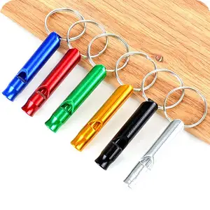 Groothandel Aluminium Fluitje Sleutelhanger Camping Wandelen Outdoor Sport Gereedschap Multifunctionele Training Fluitje Wcw 199