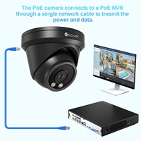 Cámara de Seguridad IP PoE 4COVR 4K 8MP, Vigilancia por Cable, Video para Exteriores con Audio, Detección Inteligente de Personas, Gran Angular, Visión Nocturna IR